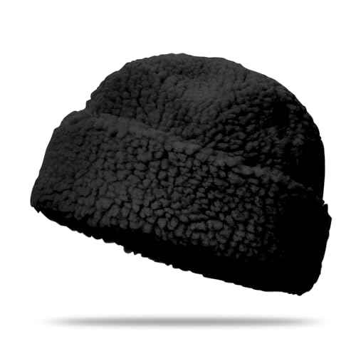 YAMEE Docker Cap Winter Damen Warme,Dockermütze Herren Faltbar,Wintermütze Damen Plüsch Licht Weich,Matrosenmütze,Brimless Hat Rolled Cuff,Beanie Mütze Damen Herbst/Winter(Kappenumfang:58cm) von YAMEE