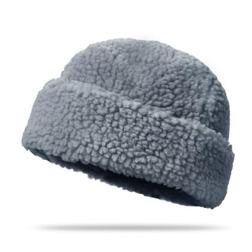 YAMEE Docker Cap Winter Damen Warme,Dockermütze Herren Faltbar,Wintermütze Damen Plüsch Licht Weich,Matrosenmütze,Brimless Hat Rolled Cuff,Beanie Mütze Damen Herbst/Winter(Kappenumfang:58cm) von YAMEE
