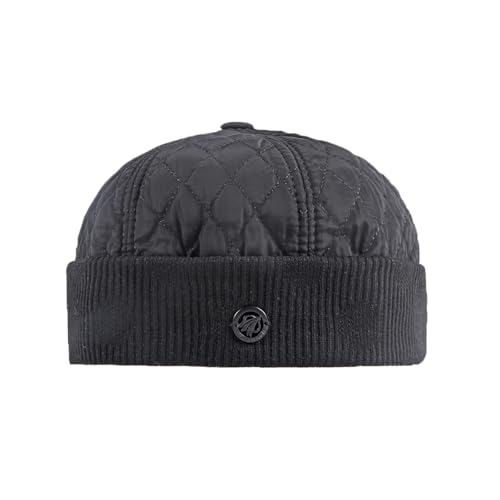 YAMEE Docker Cap Winter Herren Verdickt Wärme,Wintermütze Damen Innenfutter mit Plüsch,Matrosenmütze Herren Faltbar,Beanie Mütze Unisex Winddicht,Hafenmütze Gerollte Manschette Retro von YAMEE