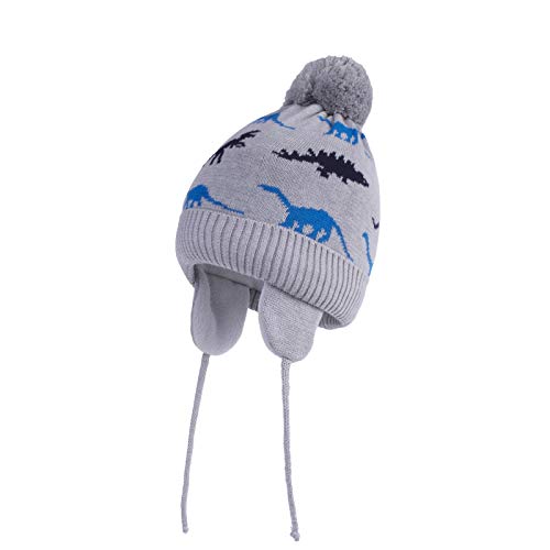 YAMEE Kinder Mütze Baby Warm Wintermütze Jungen Mädchen Kleinkind Earflap Beanie Strickmütze Warm Herbst Wintermütze Cap Schädelkappe mit Ohrenschützer(0-5 Jahre alt) von YAMEE