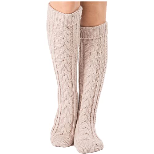 YAMEE Kniestrümpfe Damen Winter Strick Strümpfe , Knie-Lange Socken Stulpen für Damen Gestrickt, Stiefelstrümpfe Legwarmers für Damen 1 Paar von YAMEE