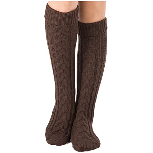 YAMEE Kniestrümpfe Damen Winter Strick Strümpfe , Knie-Lange Socken Stulpen für Damen Gestrickt, Stiefelstrümpfe Legwarmers für Damen 1 Paar von YAMEE