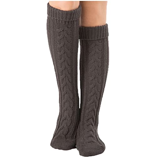 YAMEE Kniestrümpfe Damen Winter Strick Strümpfe , Knie-Lange Socken Stulpen für Damen Gestrickt, Stiefelstrümpfe Legwarmers für Damen 1 Paar von YAMEE