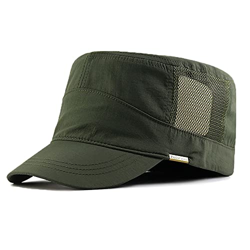 YAMEE Military Cap Herren Sommer Army Cap Atmungsaktive,Sommermütze Unisex Flacher Hut Baseball Kappe,Mütze Militär Sommer Draussen Wandern mütze von YAMEE