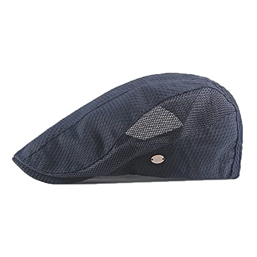 YAMEE Schiebermütze Herren Barett Sommer atmungsaktive Mesh,Sonnenhut Damen Sommer Hut Kappe,Flatcap Barette Cap Größe 55cm-59cm von YAMEE