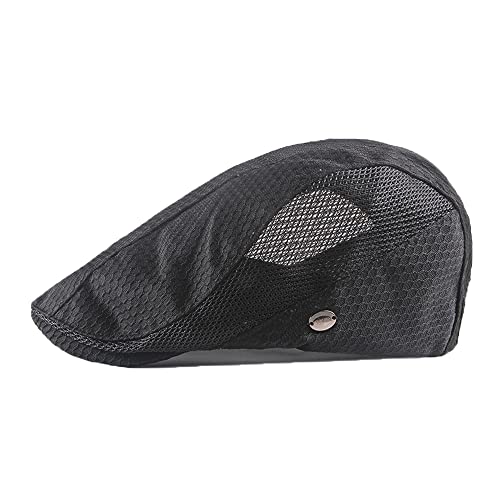 YAMEE Schiebermütze Herren Barett Sommer atmungsaktive Mesh,Sonnenhut Damen Sommer Hut Kappe,Flatcap Barette Cap Größe 55cm-59cm von YAMEE