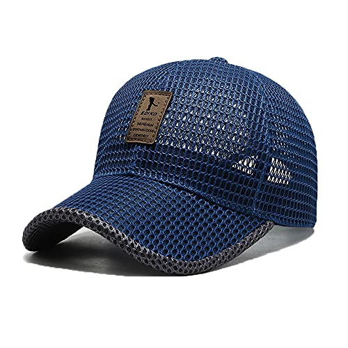 YAMEE Sommer Mesh Baseball Cap für Männer Frauen Trucker Mesh Hut Baseball Hüte Outdoor Sport Laufmütze, 1-Blau, One size von YAMEE