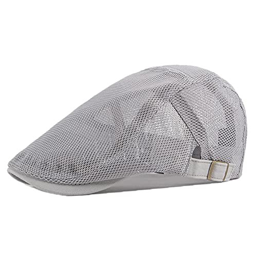 YAMEE Sommermütze Herren Schiebermütze Barett Sommer atmungsaktive Mesh,Sonnenhut Damen Sommer Hut Kappe,Flatcap Barette Cap Größe 55cm-59cm von YAMEE