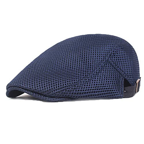 YAMEE Sonnenhut Barett Herren Sommer atmungsaktive Mesh, Schiebermütze Damen,Unisex Beret Schirmmütze Flatcap Sportmütze Gatsby Newsboy Cap, Barette Cap, Größe 56cm-60cm von YAMEE