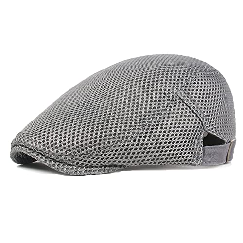 YAMEE Sonnenhut Barett Herren Sommer atmungsaktive Mesh, Schiebermütze Damen,Unisex Beret Schirmmütze Flatcap Sportmütze Gatsby Newsboy Cap, Barette Cap, Größe 56cm-60cm von YAMEE