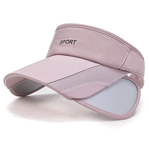 YAMEE Visor Cap Damen Herren Mit Einziehbare Breitkrempe,Visier Unisex Sonnenblende Hut,Sonnenhut Damen Sommerhut Strandhut für Tennis/Golf/Strand,UV-Schutz von YAMEE