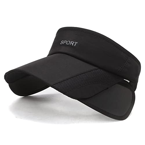 YAMEE Visor Cap Damen Herren Mit Einziehbare Breitkrempe,Visier Unisex Sonnenblende Hut,Sonnenhut Damen Sommerhut Strandhut für Tennis/Golf/Strand,UV-Schutz von YAMEE