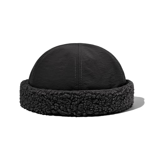 YAMEE Winter Docker Cap Herren Wärme,Matrosenmütze Herren Kälteschutz,Wintermütze Damen Schnelltrocknend,Beanie Mütze Herren Gerollte Manschette Plüsch,Unisex Docker Cap Verstellbarer Elastisch von YAMEE