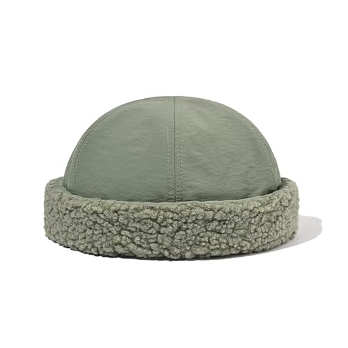 YAMEE Winter Docker Cap Herren Wärme,Matrosenmütze Herren Kälteschutz,Wintermütze Damen Schnelltrocknend,Beanie Mütze Herren Gerollte Manschette Plüsch,Unisex Docker Cap Verstellbarer Elastisch von YAMEE