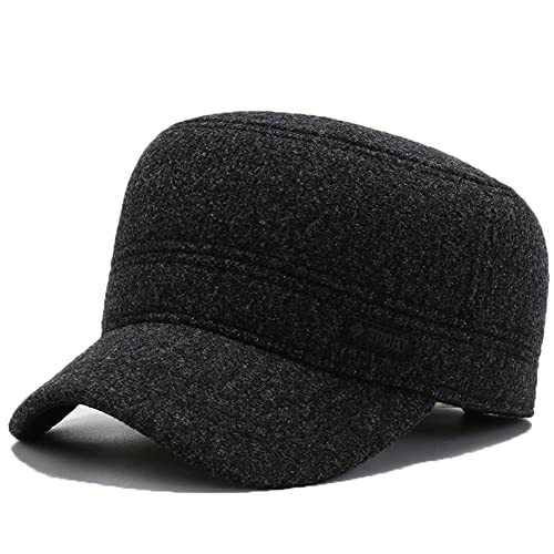 YAMEE Wintermütze Herren/Damen Armycap mit Ohrenklappen,Militärmütze Herren Warm Military Kappe Wintercap,Herrencap Trucker Hut mit Innenfutter von YAMEE