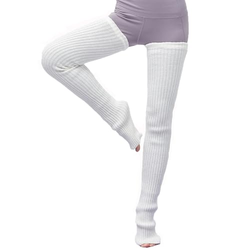 YAMEE Yoga Stulpen Warm Damen Weich Flexibel, Beinstulpen Strumpf Gestrickte Overknee Lange für Ballett Fitness Sport, Lang Stulpe Leg Warmer, Strick-Stiefel-Socken über das Knie Hohe von YAMEE