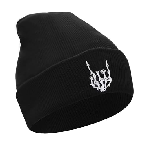 YAMEIZE Beanie Strickmützen für Damen - Herren Beanie Mütze Slouchy gestrickt Hut Winter Skull Cap Gothic Warm Hut Outdoor von YAMEIZE