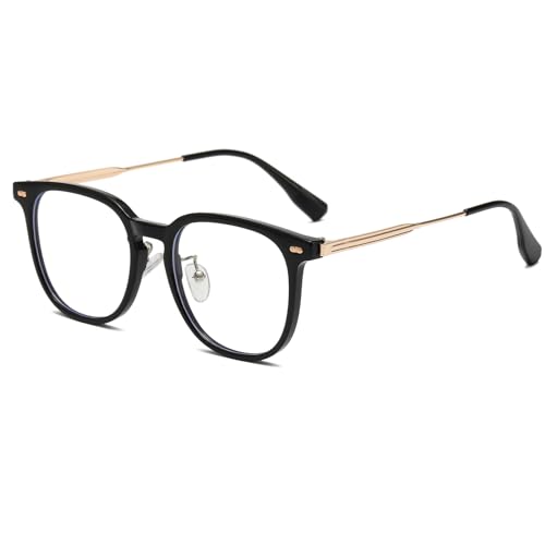 YAMEIZE Blaulichtfilter Brille Damen Herren Runde Brille Ohne Stärke Computerbrille Anti Blaulicht Brille Blendfrei Überanstrengung der Augen von YAMEIZE