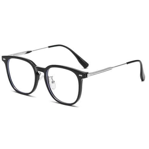 YAMEIZE Blaulichtfilter Brille Damen Herren Runde Brille Ohne Stärke Computerbrille Anti Blaulicht Brille Blendfrei Überanstrengung der Augen von YAMEIZE