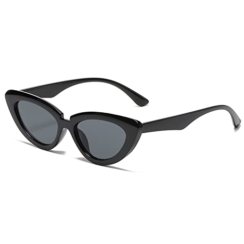 YAMEIZE Cat Eye Sonnenbrille für Damen-UV400 Schutz Tendenzen Vintage Retro Party Lustig Brille Schwarz Grau von YAMEIZE