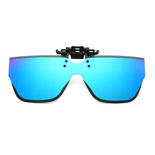 YAMEIZE Clip on -Sonnenbrille mit Iirregular Polarisierung – Mode für Damen und Herren Flip up Brille UV-400-Schutz Rahmenlose Brille zum Autofahren von YAMEIZE