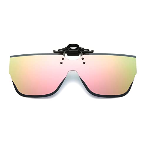 YAMEIZE Clip on -Sonnenbrille mit Iirregular Polarisierung – Mode für Damen und Herren Flip up Brille UV-400-Schutz Rahmenlose Brille zum Autofahren von YAMEIZE