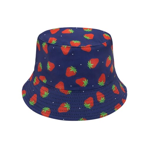 YAMEIZE Erdbeere Eimer Hut für Frauen - Mädchen Erdbeer Shortcake Hut Sommer Fischerhüte Strand Sommer Outdoor von YAMEIZE