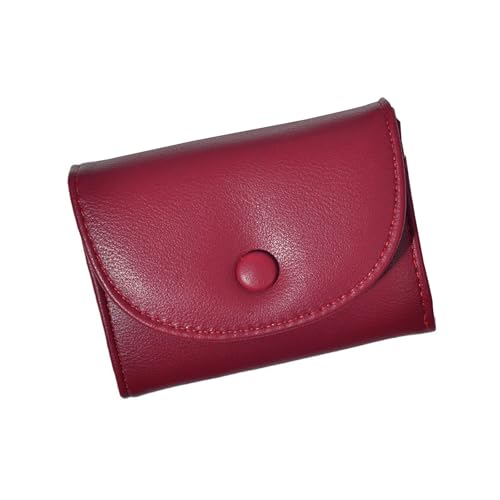 YAMEIZE Kleine Geldbörse für Damen Schmale Geldbeutel Klappe PU Leder Diebstahlschutz Portemonnaie mit Kartenhalter Reißverschluss Münzfach von YAMEIZE