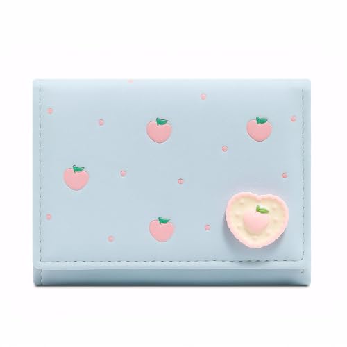 YAMEIZE Geldbeutel Damen Klein Geldbörse Portemonnaie Süße Dreifach Gefaltete Geldbörse PU Leder Portemonnee Kartenhalter Münzbörsen Mädchen von YAMEIZE