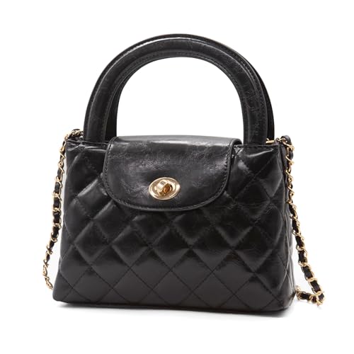 YAMEIZE Klein Handtasche Umhängetasche Damen - Gesteppte Tasche Leder Top Handtasche Designer Elegant Abendhandtaschen von YAMEIZE