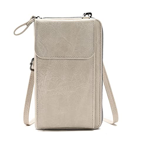 YAMEIZE Mini Umhängetasche Damen Klein Geldbörse Brieftasche mit Kartenlose Crossbody Weiß von YAMEIZE