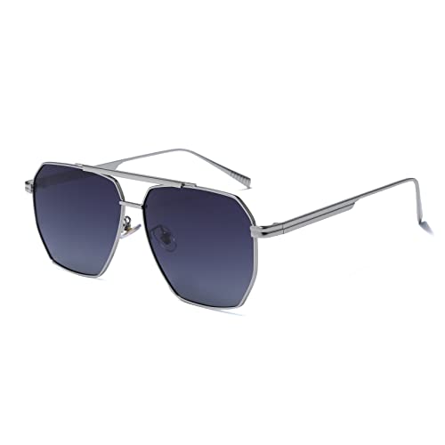 YAMEIZE Mode Rechteckige Sonnenbrille Irregular Metall Rahmen - Polarisiert für Damen Herren Modisch Randlos UV400-Sonnenbrille Rahmenlos Quadratisch Einkaufen von YAMEIZE