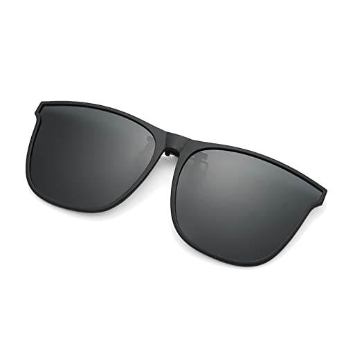 YAMEIZE Modische polarisierte Clip-On-Sonnenbrille für Männer und Frauen UV400-Schutz Flip-Up-Brille im Freien (Grau) von YAMEIZE