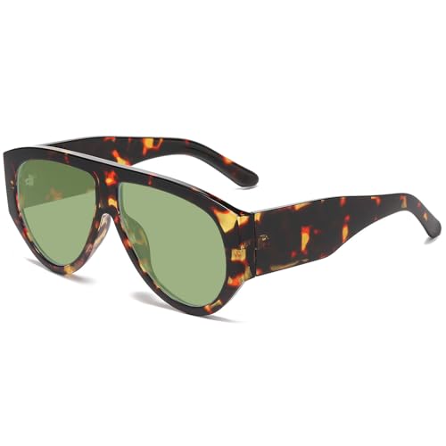 YAMEIZE Pilot Sonnenbrille für Damen und Herren Oversized 70er Pilot Vintage Quadrat Groß Übergroße Dicker Rahmen Brille UV400 Schutz YAMEIZE Pilot Sonnenbrille für Damen und Herren Oversized 70er Pilot Vintage Quadrat Groß Übergroße Dicker Rahmen Brille UV400 Schutz von YAMEIZE