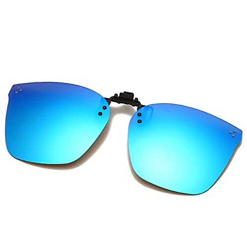 YAMEIZE Polarisierte Clip-on-Sonnenbrille Blendschutz UV400 Schutz Flip Up für Männer Frauen Fahren Sport (Blauer Film) von YAMEIZE