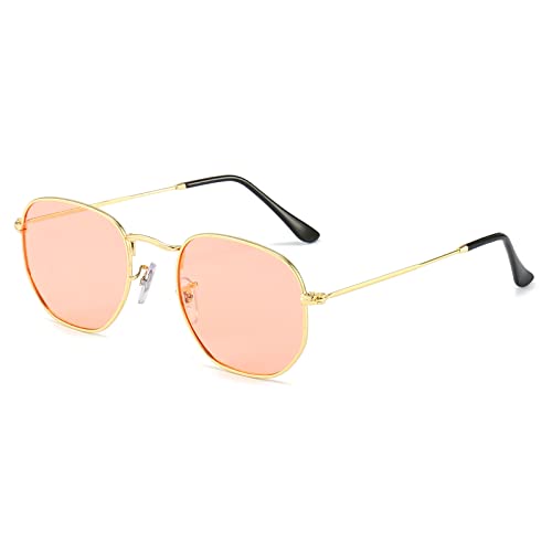 YAMEIZE Polarisierte Runde Irregular Metallrahmen Rahmenlose - Sonnenbrille für Damen Herren Trendy UV400 Brille Klassische Rahmenlose Sonnenbrille Fahren von YAMEIZE