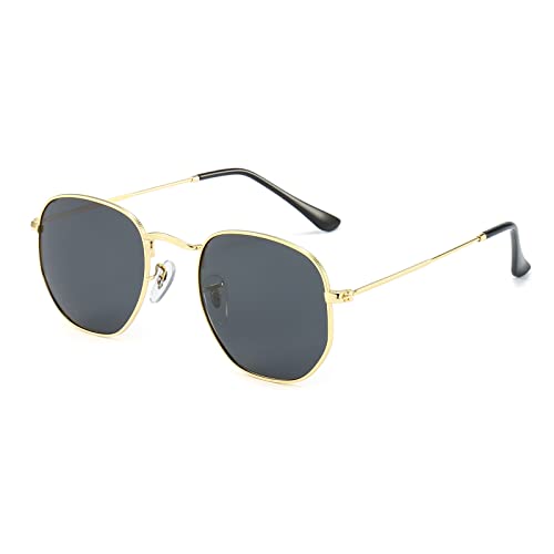 YAMEIZE Polarisierte Runde Irregular Metallrahmen Rahmenlose - Sonnenbrille für Damen Herren Trendy UV400 Brille Klassische Rahmenlose Sonnenbrille Fahren von YAMEIZE