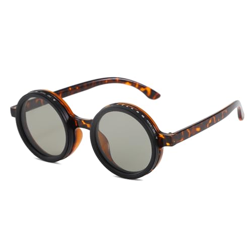 YAMEIZE Polarisierte Runde verstellbarer Sonnenbrille für - Damen Herren UV400 1-9 Gänge Runde Sonnenbrille Sonnenschutz Strandfahren im Freien von YAMEIZE