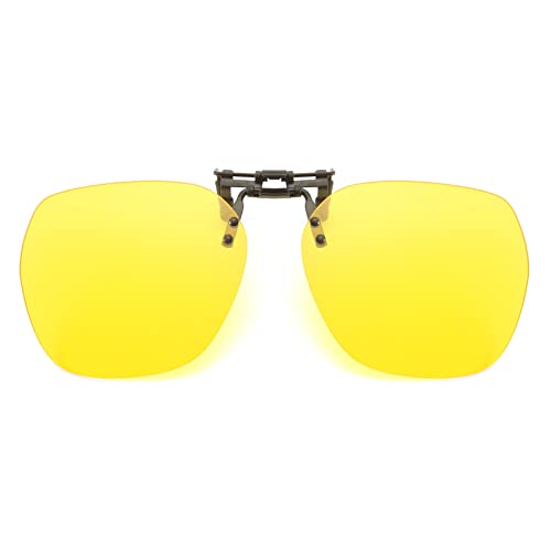 YAMEIZE Polarisierte Clip auf Sonnenbrille Runde - Brillen Anti-Glare UV400 Schutz Flip Up Rimless für Damen Herren Fahren Reisen Outdoor von YAMEIZE