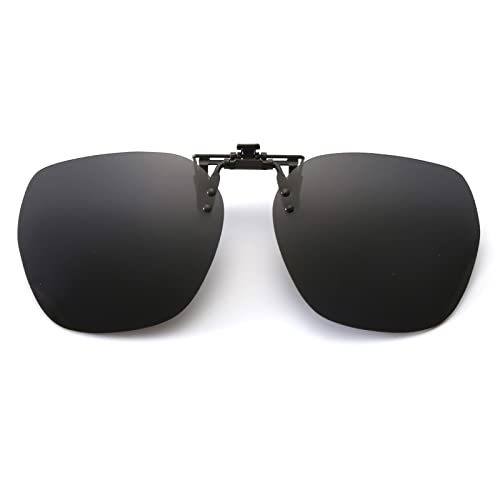 YAMEIZE Polarisierte Clip auf Sonnenbrille Runde - Brillen Anti-Glare UV400 Schutz Flip Up Rimless für Damen Herren Fahren Reisen Outdoor von YAMEIZE