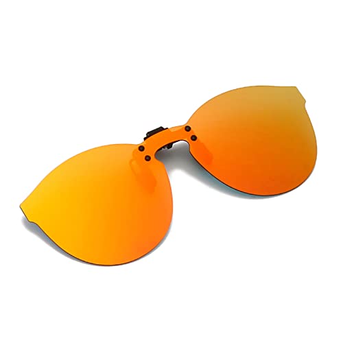 YAMEIZE Polarisierte rahmenlose Sonnenbrille zum Anklippen, blendfrei, UV400-Schutz, aufklappbare randlose Gläser für Männer und Frauen, Autofahren, Reisen, Outdoor-Sport, rot von YAMEIZE