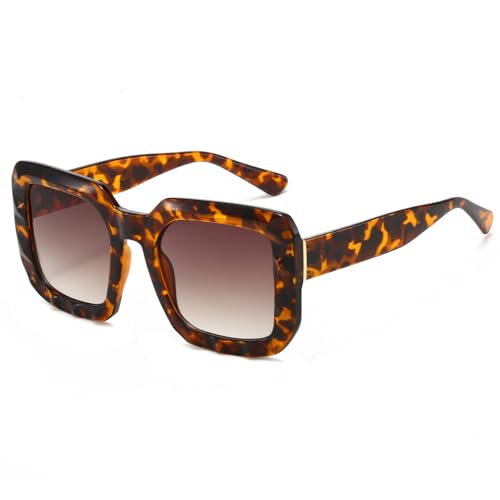 YAMEIZE Quadrat Sonnenbrille für Damen und Herren Oversized Retro Vintage Groß Übergroße Dicker Rahmen Klobig 90er Sonnenbrille UV400 Schutz YAMEIZE Quadrat Sonnenbrille für Damen und Herren Oversized Retro Vintage Groß Übergroße Dicker Rahmen Klobig 90er Sonnenbrille UV400 Schutz von YAMEIZE