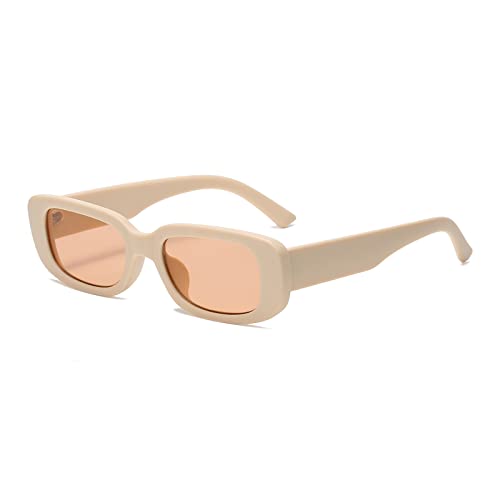 YAMEIZE Rechteckige Sonnenbrille für Damen Herren 2er-Pack 90er Vintage Kleines Quadrat Kleine Gläser UV400-Schutz… von YAMEIZE