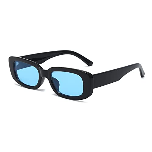 YAMEIZE Rechteckige Sonnenbrille für Damen Herren 2er-Pack 90er Vintage Kleines Quadrat Kleine Gläser UV400-Schutz… von YAMEIZE