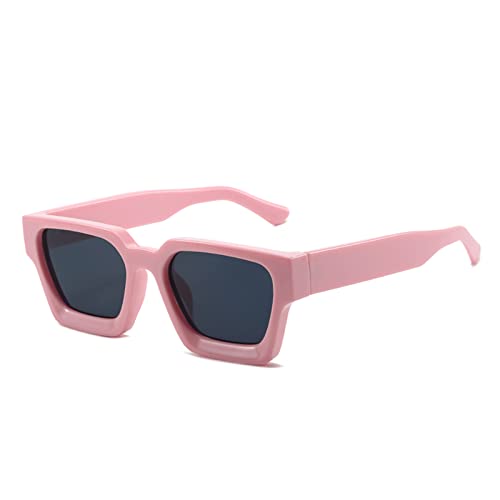 YAMEIZE Rechteckige Vintage Sonnenbrille Damen-Y2k mit UV400 Schutz Trendige Quadratischem Rahmen Rosa von YAMEIZE