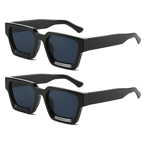 Sonnenbrille Damen Eckig Rechteckige Vintage Sonnenbrille Herren Retro mit UV400 Schutz Trendige Quadratischem Rahmen von YAMEIZE
