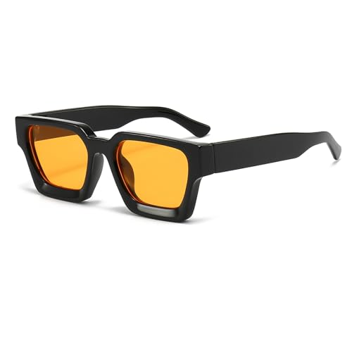 YAMEIZE Rechteckige Vintage Sonnenbrille Damen-Y2k mit UV400 Schutz Trendige Quadratischem Rahmen von YAMEIZE