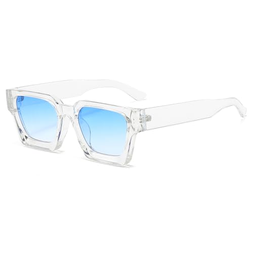 YAMEIZE Rechteckige Vintage Sonnenbrille Damen-Y2k mit UV400 Schutz Trendige Quadratischem Rahmen von YAMEIZE