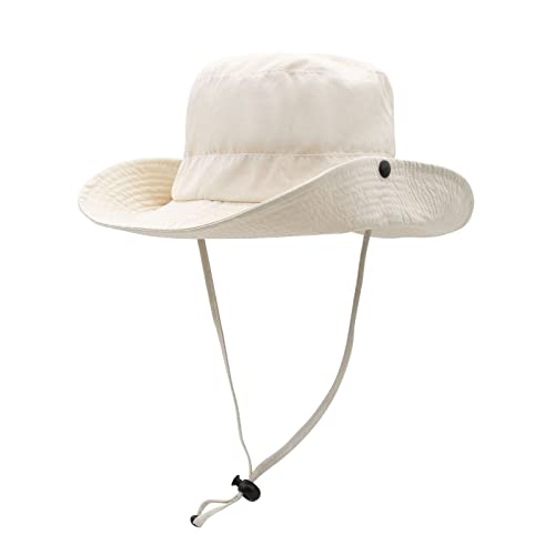 YAMEIZE String Bucket Hut Waterproof für - Damen Herren Wide Brim Safari Hut Adjustable Fishing Hat Sommer Angeln Hut Beach von YAMEIZE