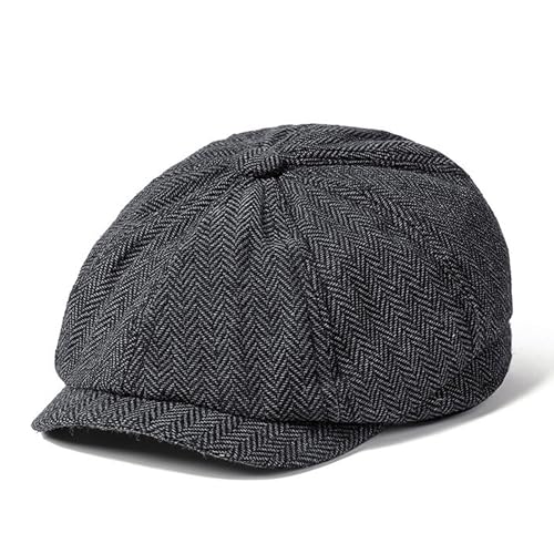 YAMEIZE Retro Flat Cap 8 Panel - Schiebermütze für Damen Herren Newsboy Hut Baker Boy Warme 8 Panel Ivy Schiebermütze Trendy Winter Beret Peaky Im Freien von YAMEIZE